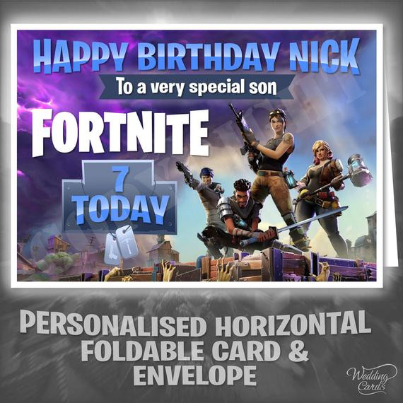 Best ideas about Fortnite Birthday Card
. Save or Pin FORTNITE Birthday Card Personalised Fortnight Son Now.