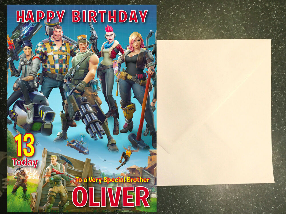 Best ideas about Fortnite Birthday Card
. Save or Pin Personalised PS4 Fortnite Birthday Card any name age Now.