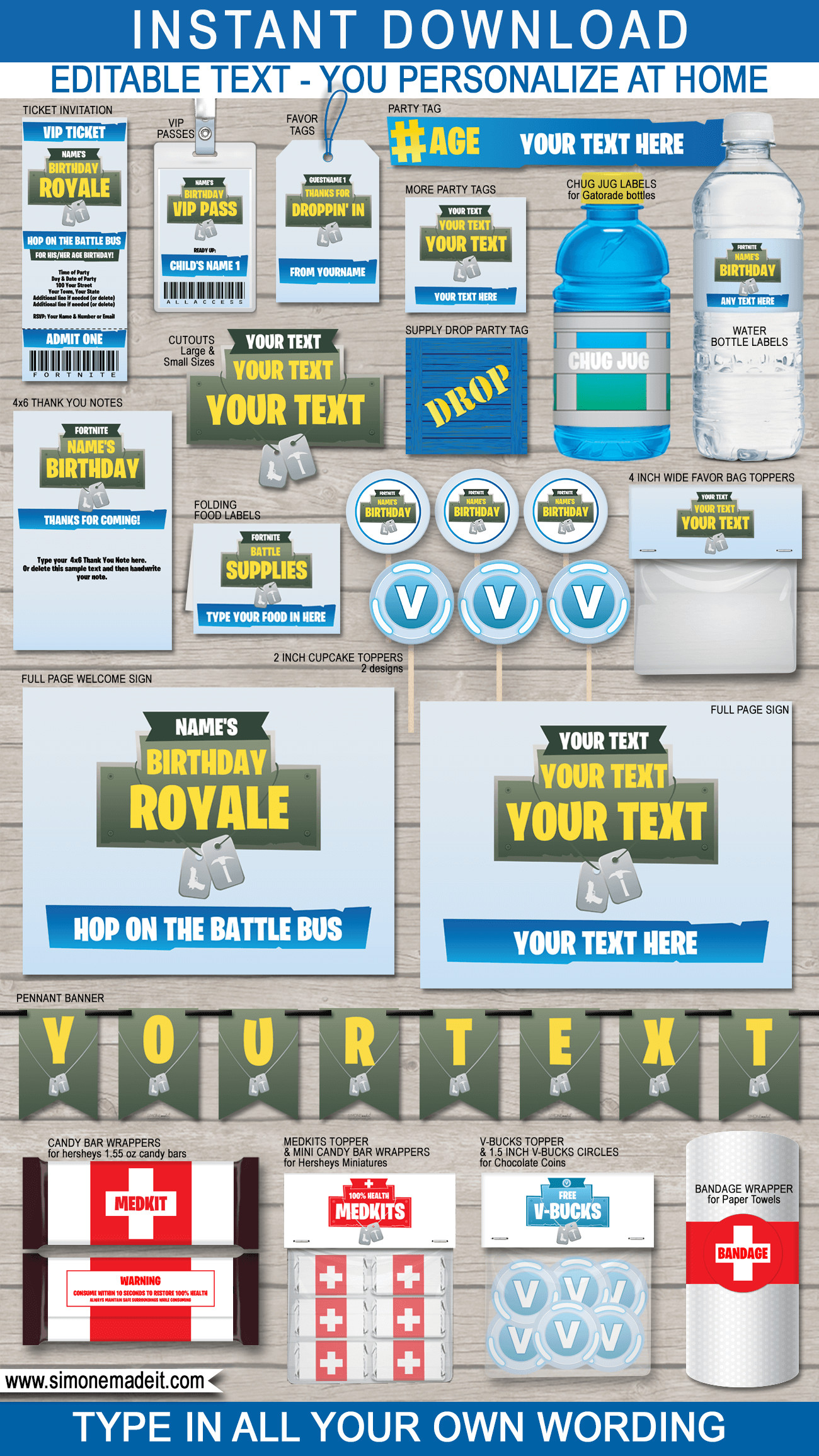 Best ideas about Fortnite Birthday Decorations
. Save or Pin Fortnite Party Printables Decorations & Invitations Now.