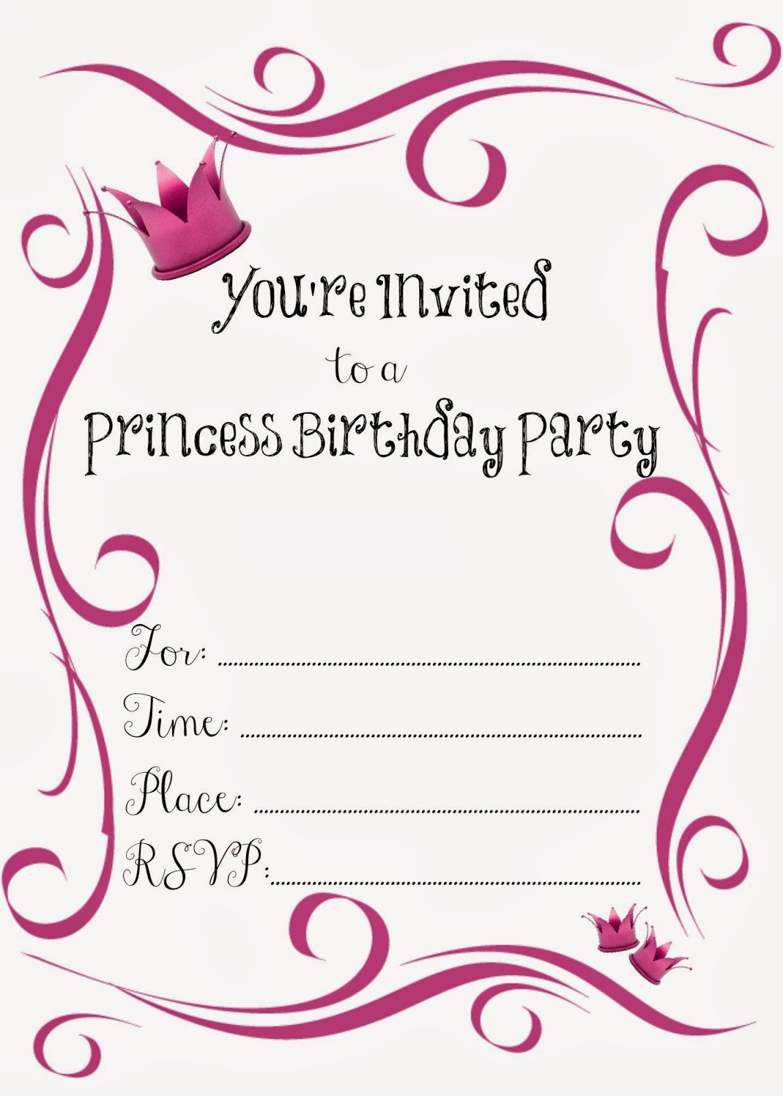 Best ideas about Free Birthday Invitations Printable
. Save or Pin Free Printable Princess Birthday Party Invitations Now.