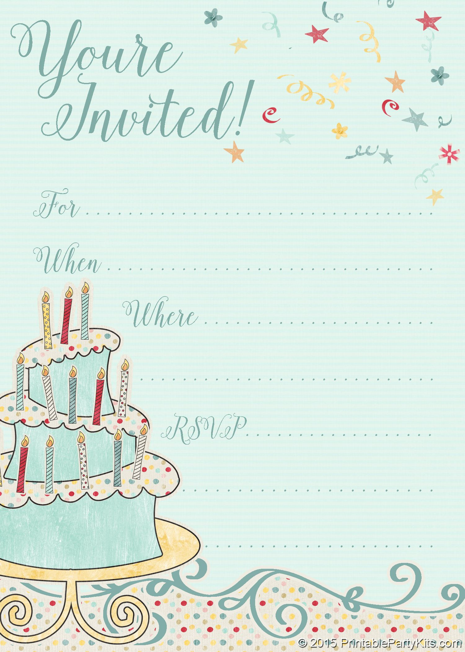 Best ideas about Free Birthday Party Invitation Template
. Save or Pin FREE Printable Whimsical Birthday Party Invitation Now.