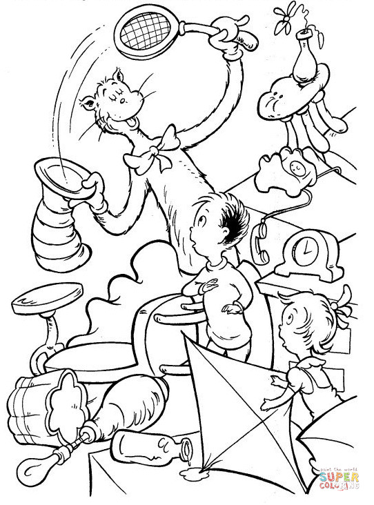 Best ideas about Free Cat In The Hat Printable Coloring Sheets
. Save or Pin Cat in the Hat by Dr Seuss coloring page Now.