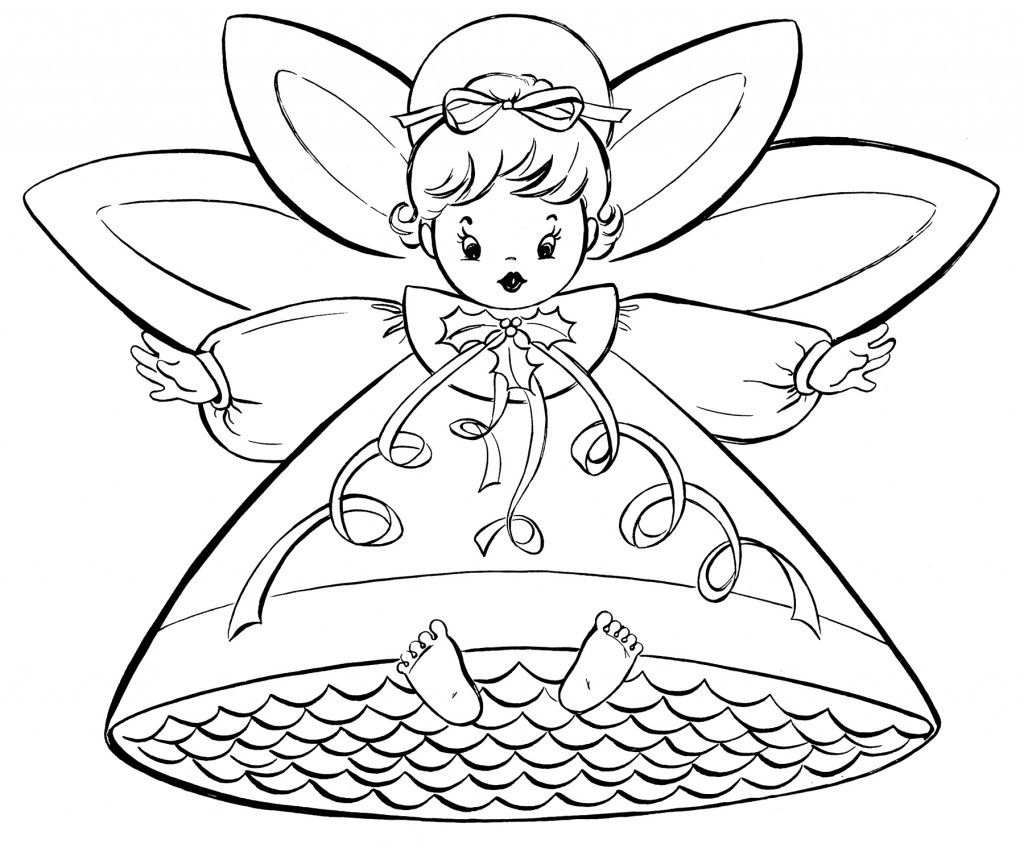 Best ideas about Free Coloring Pages Christmas
. Save or Pin Free Christmas Coloring Pages Retro Angels The Now.