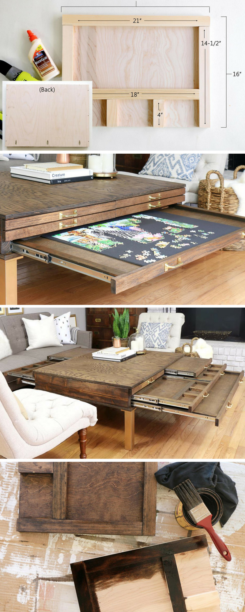 Best ideas about Free DIY Woodworking Plans
. Save or Pin How to Build a DIY Coffee Table with Pullouts for Board Now.