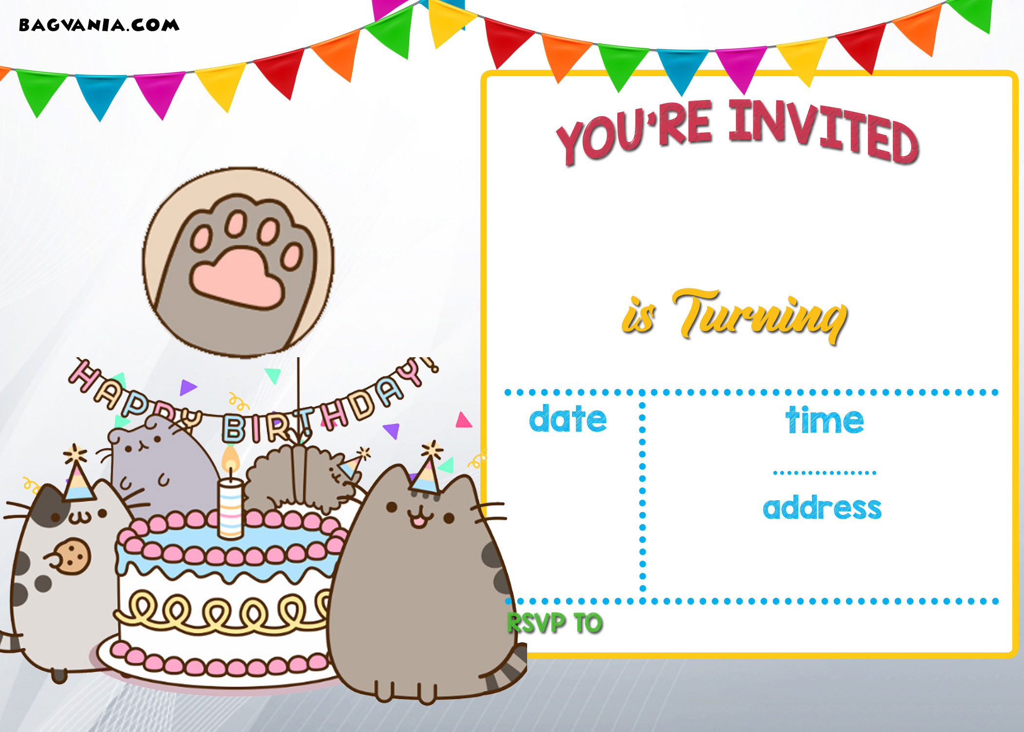 Best ideas about Free Downloadable Birthday Invitations
. Save or Pin FREE Printable Pusheen Birthday Invitation Template Now.