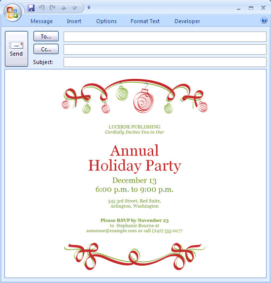 Best ideas about Free Email Birthday Invitations
. Save or Pin Email Holiday Party Invitations Ideas noel Now.