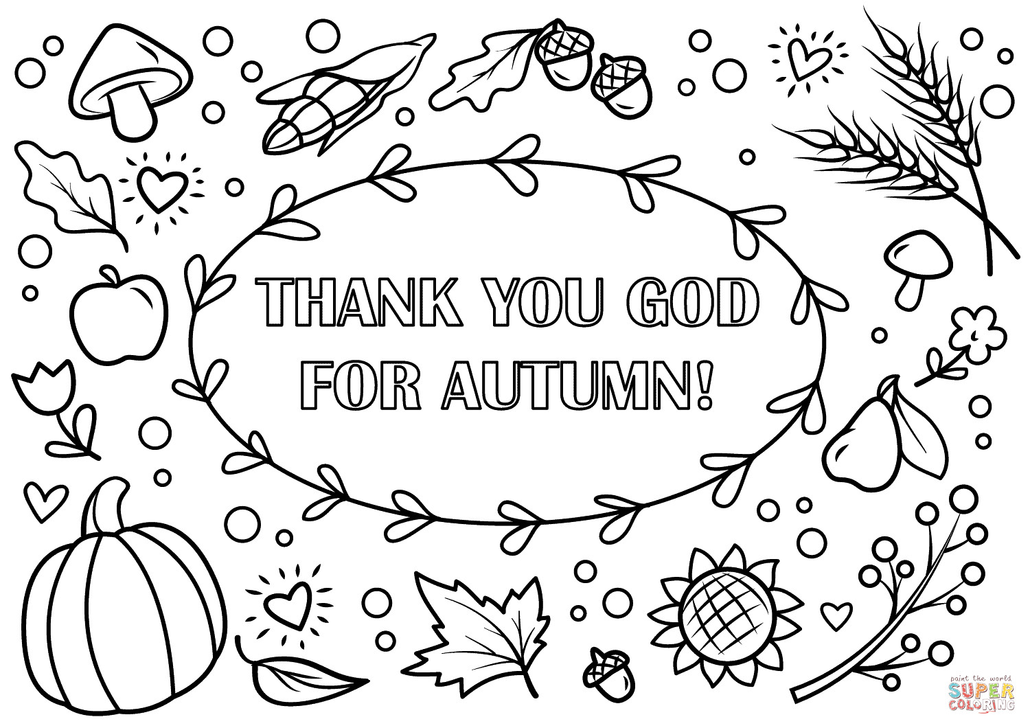 Best ideas about Free Fall Printable Bible Preschool Coloring Sheets
. Save or Pin Thank You God for Autumn coloring page Now.