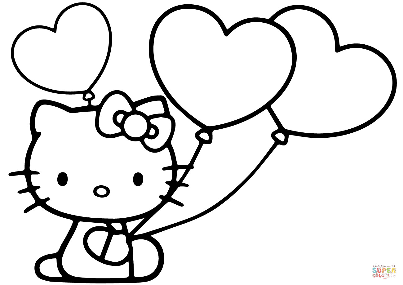 Best ideas about Free Hello Kitty Coloring Pages For Girls
. Save or Pin Hello Kitty with Heart Balloons coloring page Now.