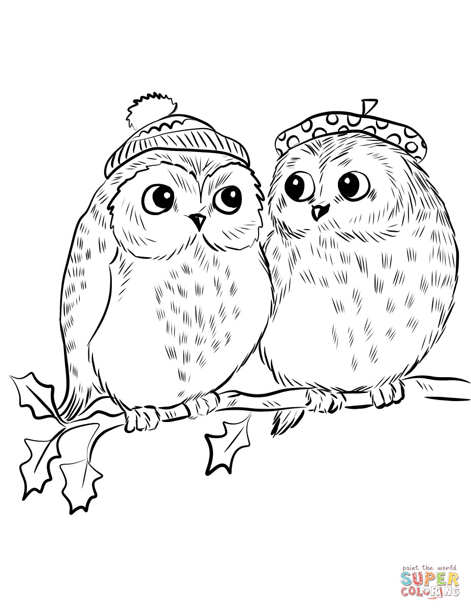 Best ideas about Free Owl Printable Coloring Sheets
. Save or Pin Couple of Cute Owls coloring page Now.