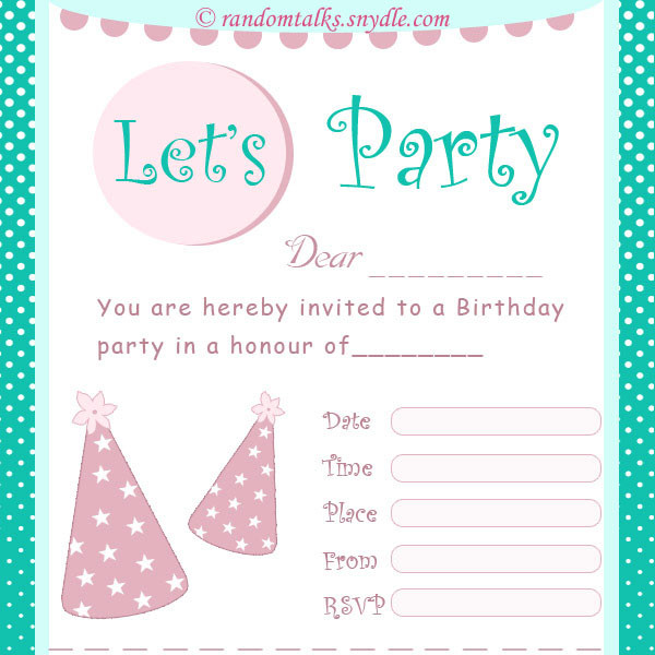 Best ideas about Free Printable Birthday Invitations For Kids
. Save or Pin Free Printable Birthday Invitations Random Talks Now.