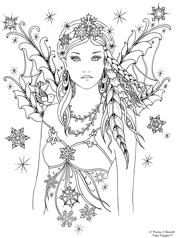 Best ideas about Free Printable Coloring Pages For Adults Dark Fairies
. Save or Pin Items similar to Snowbird Fairy Tangles Printable 4x6 inch Now.