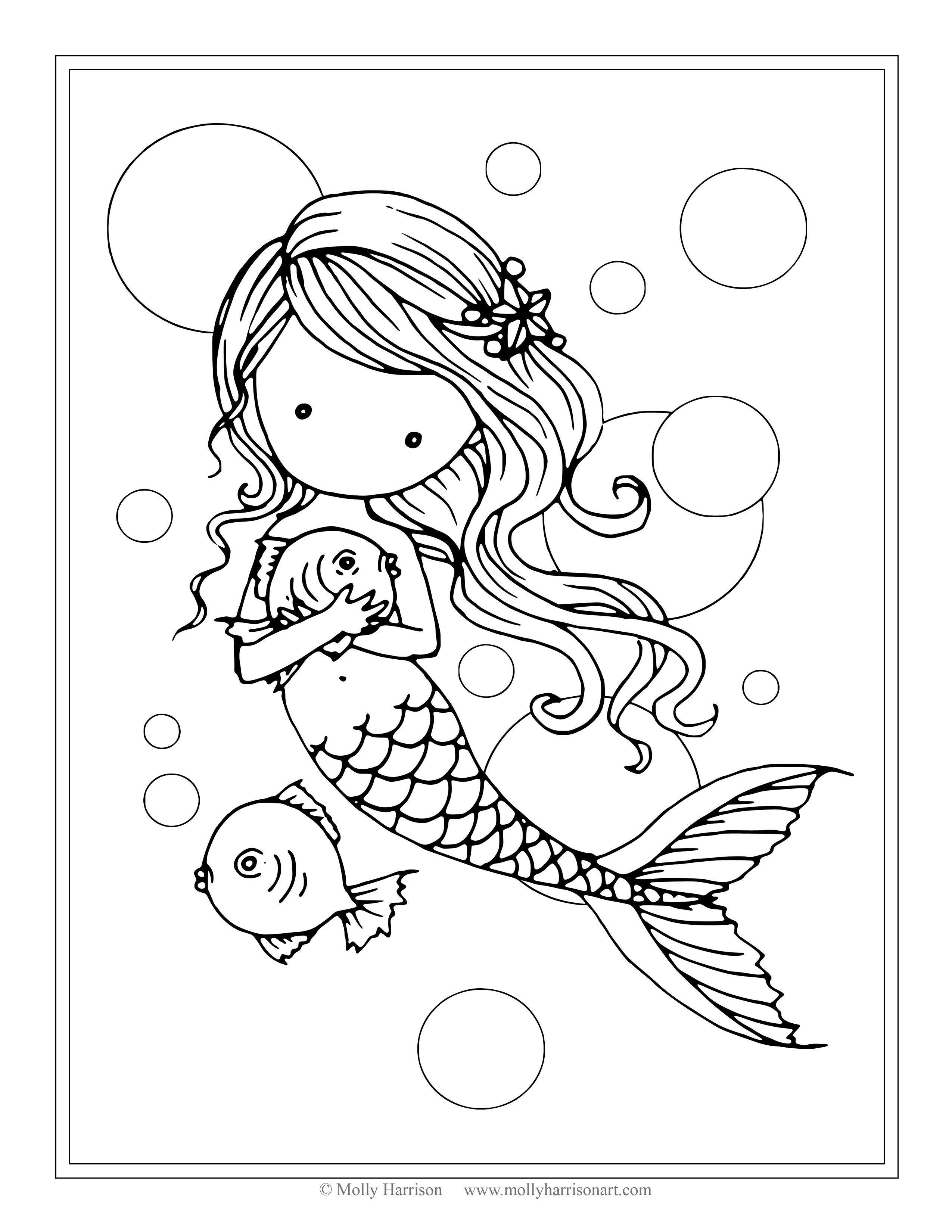 Best ideas about Free Printable Coloring Pages For Adults Mermaids
. Save or Pin Free Mermaid with Fish Coloring Page by Molly Harrison Now.