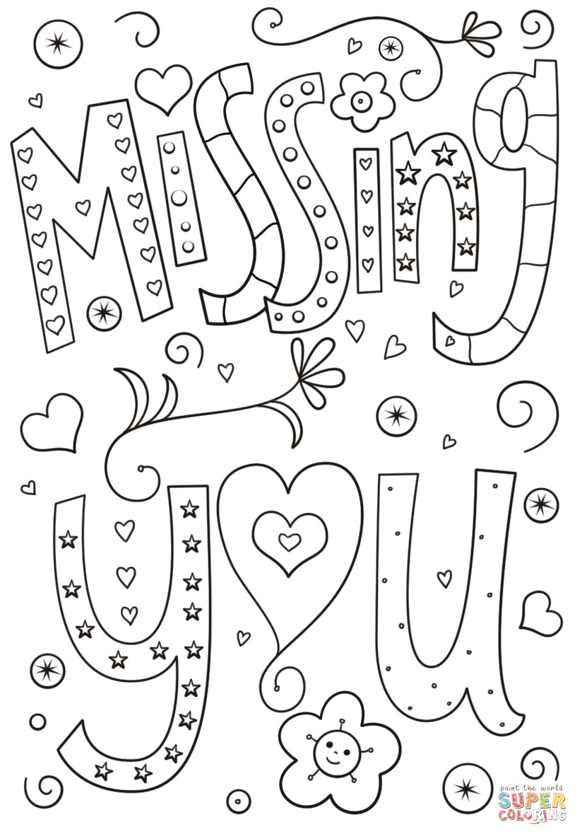 Best ideas about Free Printable Coloring Pages For Teens Miss You
. Save or Pin Missing You Doodle coloring page Now.