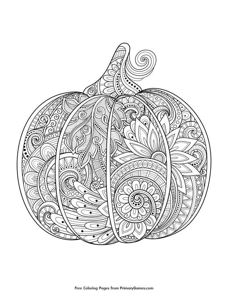 Best ideas about Free Printable Coloring Sheets For Adults Pumpkin
. Save or Pin Zentangle Pumpkin Coloring Page Now.