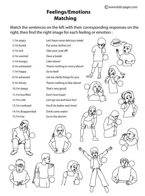 Best ideas about Free Printable Coloring Sheets For Students To Describe Feelings
. Save or Pin Feelings Matching 3 B&W worksheets Education Now.