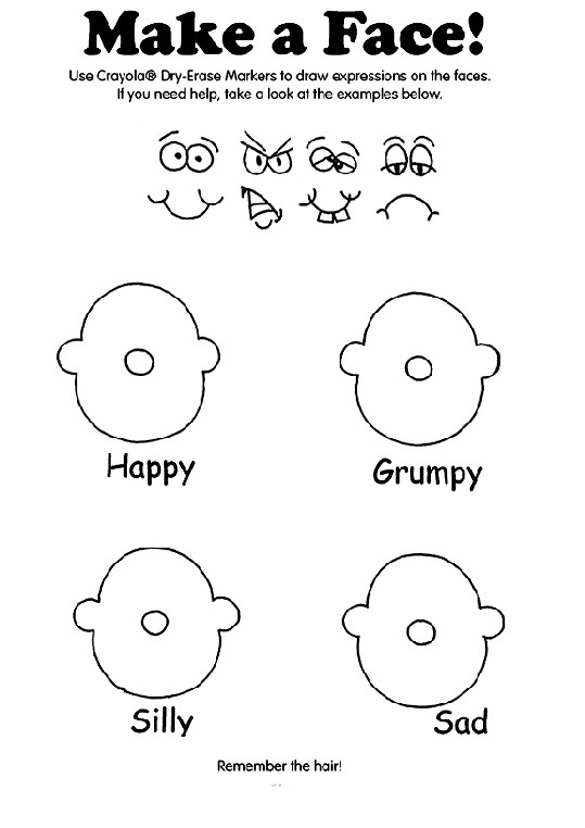 Best ideas about Free Printable Coloring Sheets For Students To Describe Feelings
. Save or Pin Make a Face coloring page Mood Emotions Now.