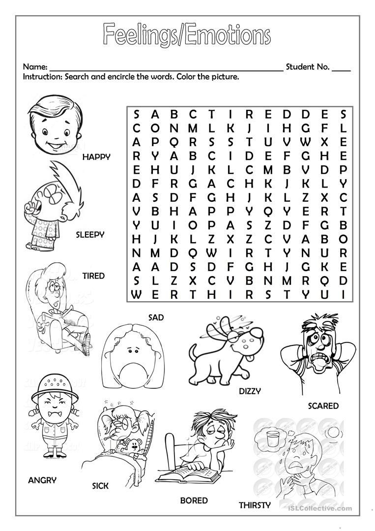 Best ideas about Free Printable Coloring Sheets For Students To Describe Feelings
. Save or Pin Feelings Emotions worksheet Free ESL printable Now.