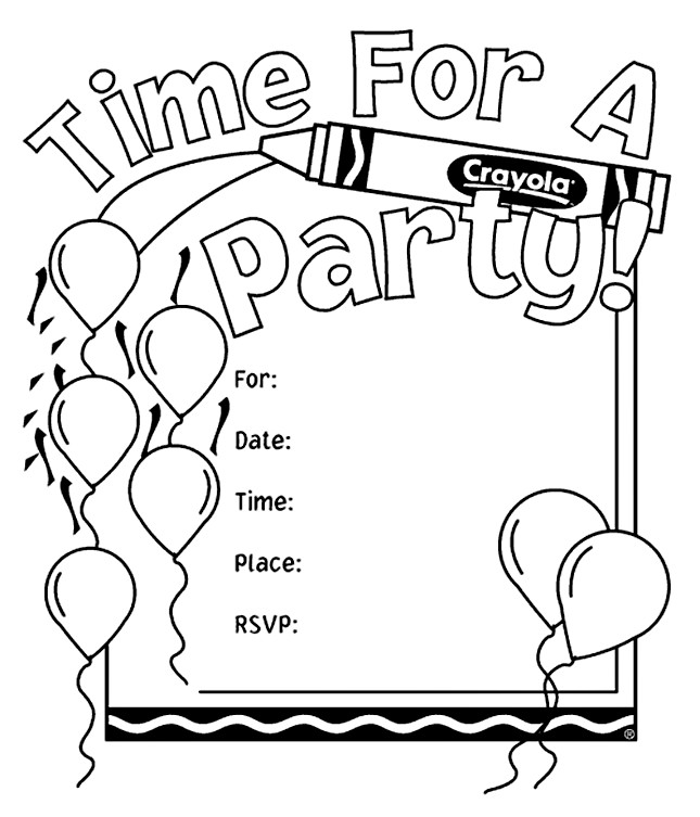 Best ideas about Free Printable Coloring Sheets Of Birthday Partiies
. Save or Pin Birthday Party Invitations Coloring Page Now.