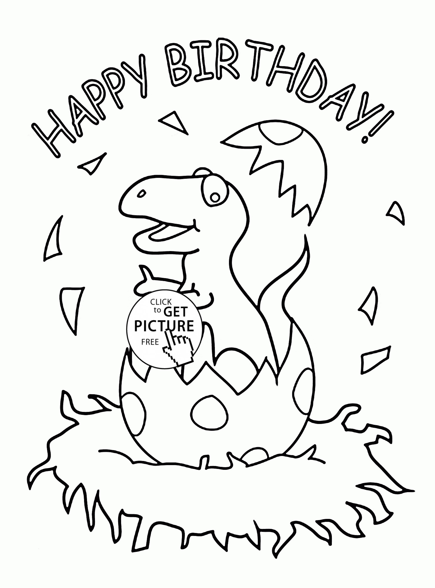 Best ideas about Free Printable Coloring Sheets Of Birthday Partiies
. Save or Pin Little Dinosaur and Happy Birthday coloring page for kids Now.