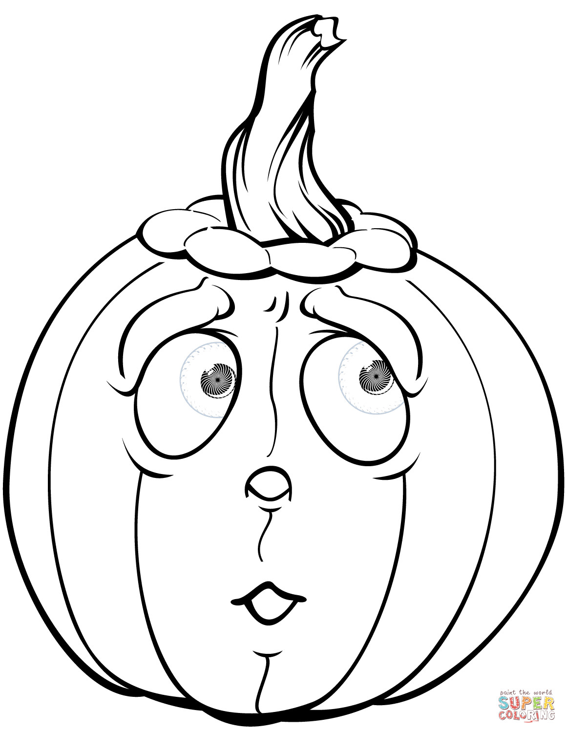 Best ideas about Free Printable Coloring Sheets Pumpkins
. Save or Pin Scared Pumpkin coloring page Now.