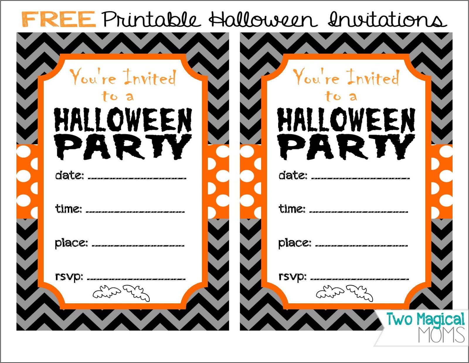 Best ideas about Free Printable Halloween Birthday Party Invitations
. Save or Pin Two Magical Moms FREE Printable Halloween Invitations Now.