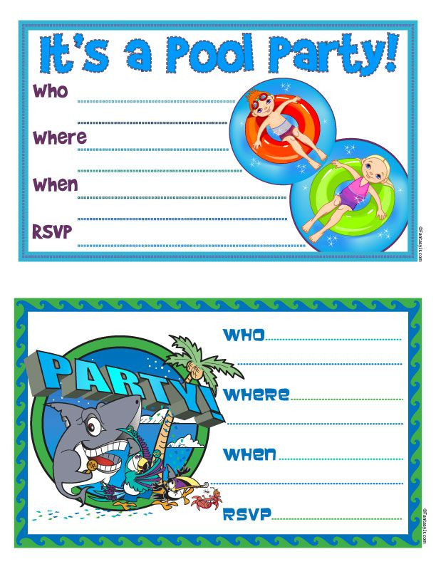 Best ideas about Free Printable Pool Party Birthday Invitations
. Save or Pin Free printable "Pool Party" invites Now.