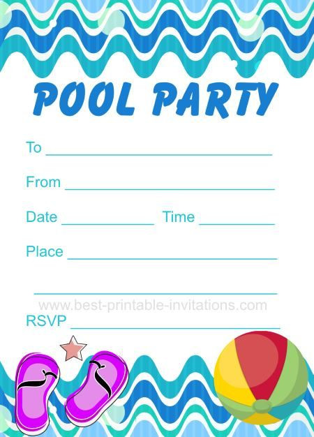 Best ideas about Free Printable Pool Party Birthday Invitations
. Save or Pin Pool Party Invitation Free printable party invites from Now.