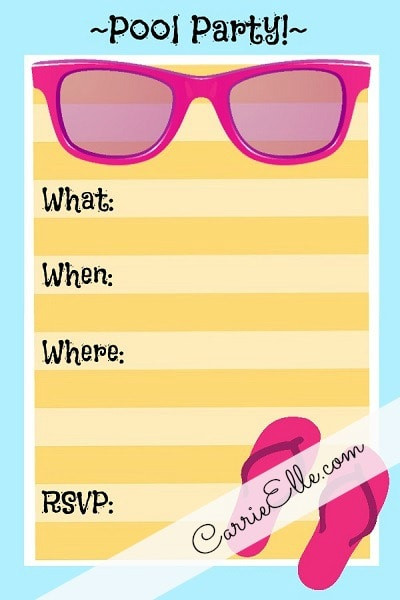 Best ideas about Free Printable Pool Party Birthday Invitations
. Save or Pin Free Printable Party Invitations Carrie Elle Now.