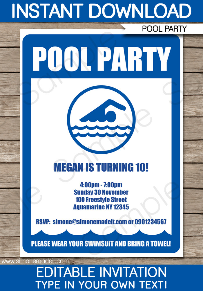 Best ideas about Free Printable Pool Party Birthday Invitations
. Save or Pin Pool Party Invitations Birthday Party Now.