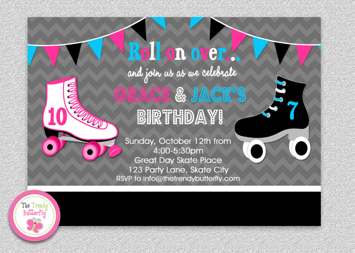 Best ideas about Free Printable Roller Skating Birthday Party Invitations
. Save or Pin Siblings Roller Skating Birthday Invitation by Now.