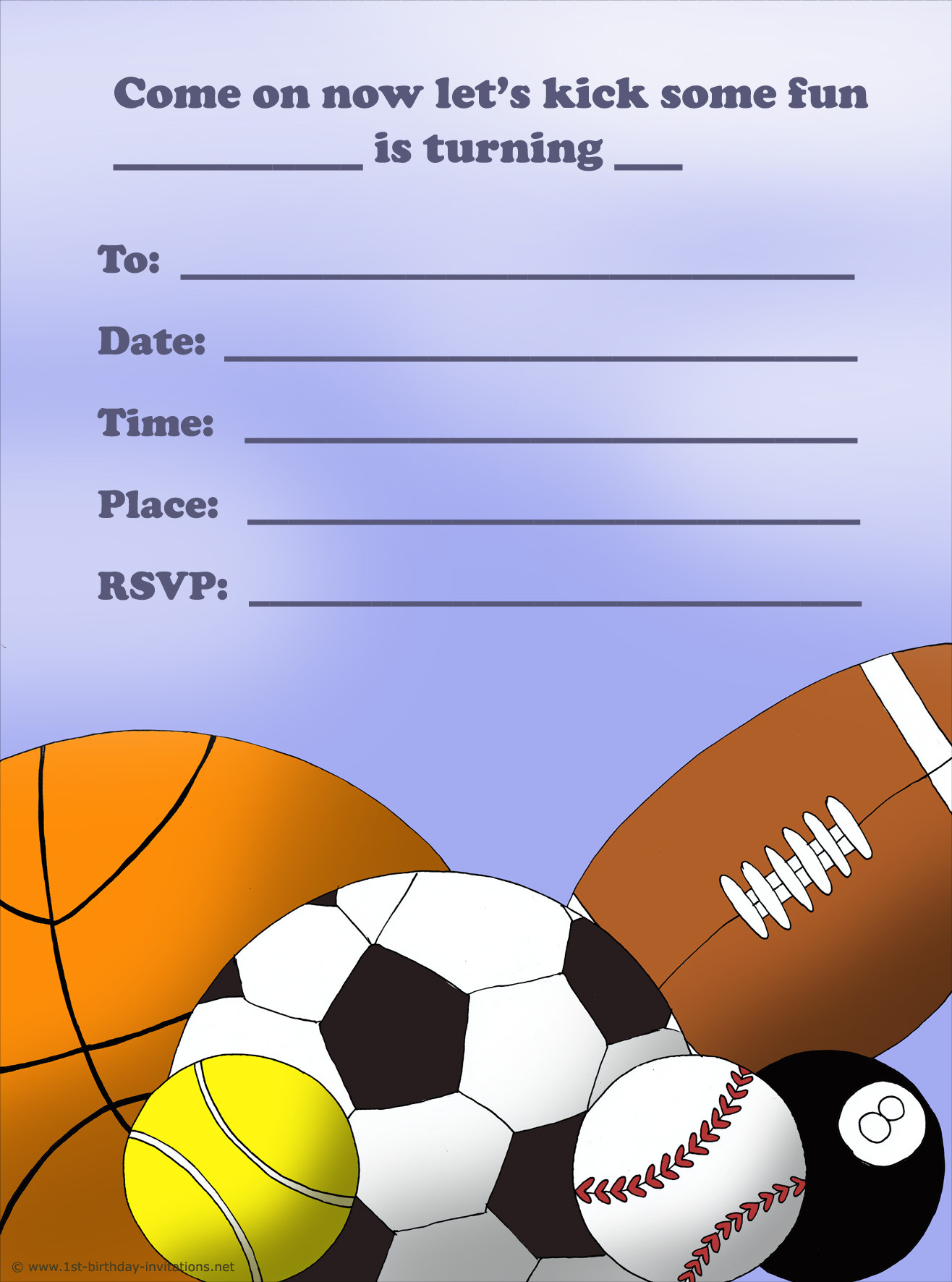 Best ideas about Free Printable Sports Birthday Invitations
. Save or Pin 14 Printable Birthday Invitations Many Fun Themes Now.
