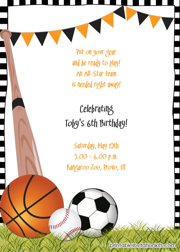 Best ideas about Free Printable Sports Birthday Invitations
. Save or Pin Sporty Kid Invitation ← Wedding Invitation Templates Now.