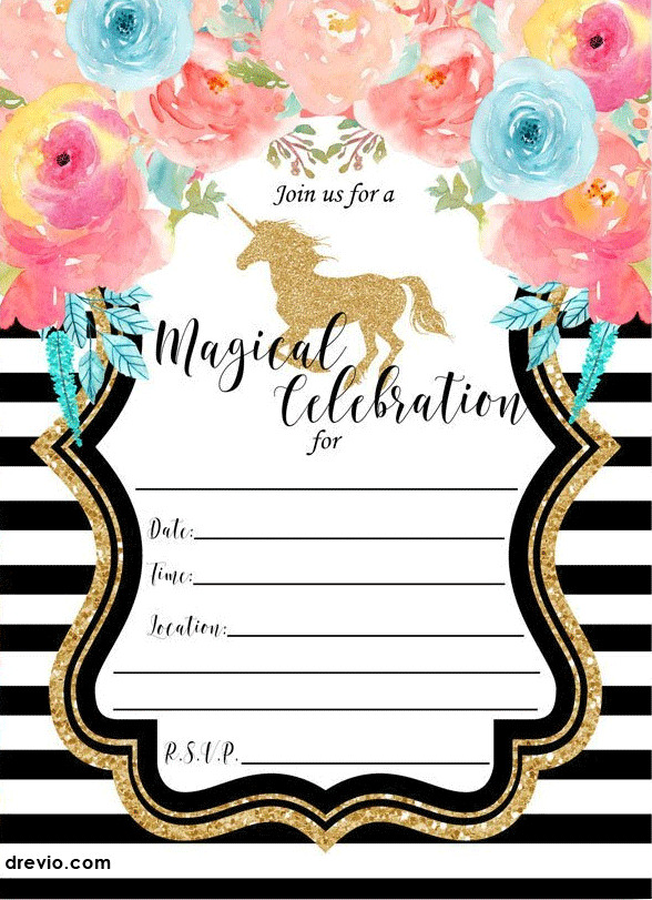 Best ideas about Free Printable Unicorn Birthday Invitations
. Save or Pin FREE Printable Golden Unicorn Birthday Invitation Template Now.