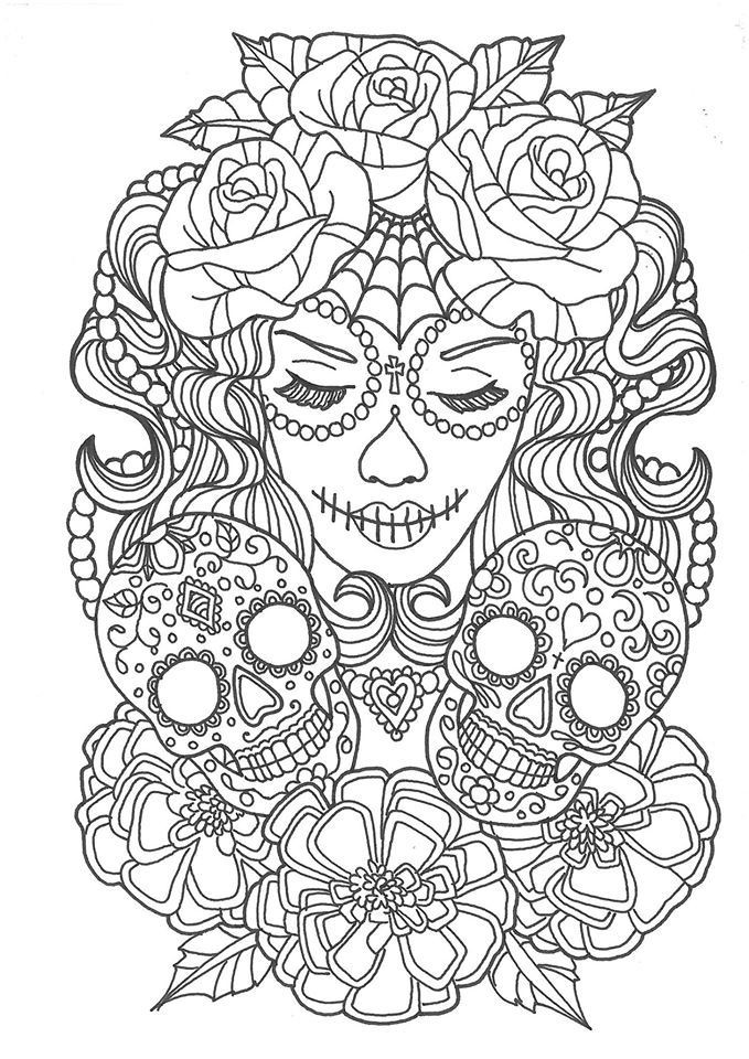 Best ideas about Free Skull Coloring Pages For Adults
. Save or Pin Beautiful sugar skull colouring page Now.