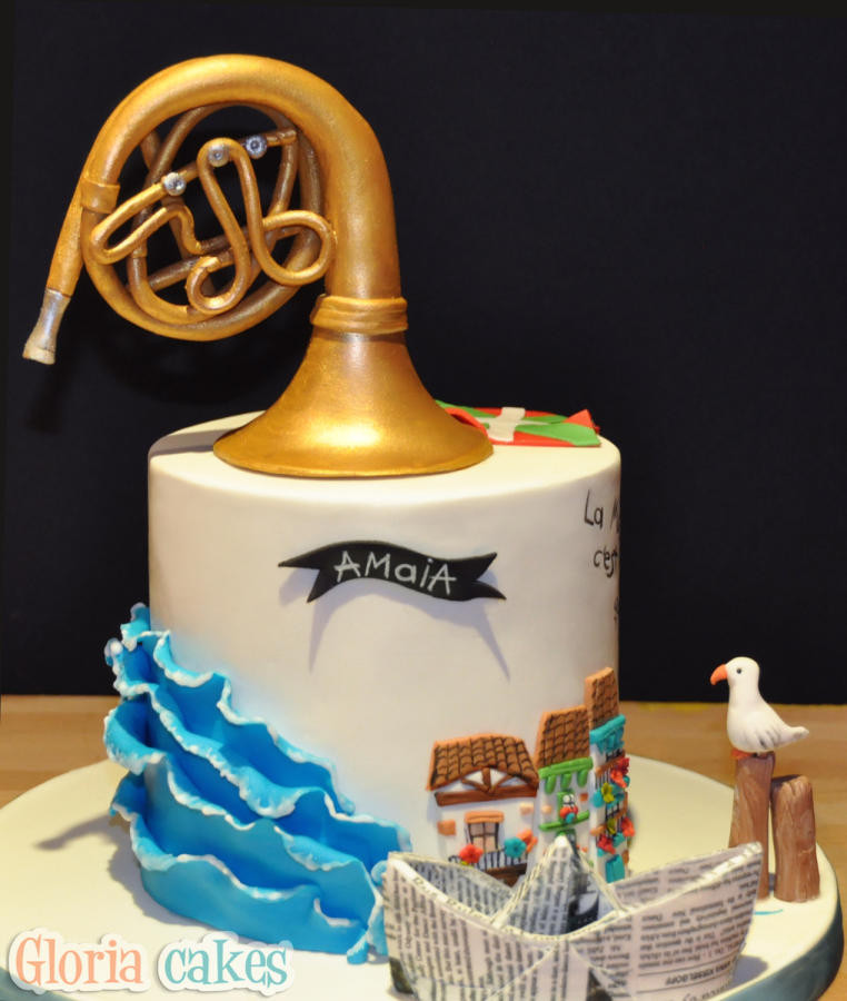 Best ideas about French Birthday Cake
. Save or Pin Birthday Cake with French horn cake by GloriaCakes Now.