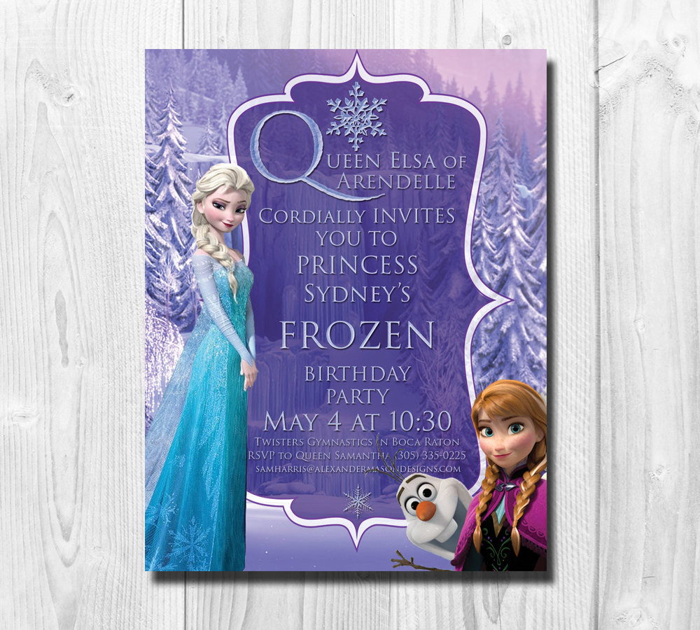 Best ideas about Frozen Birthday Invitations Wording
. Save or Pin Frozen Birthday Invitation Queen Elsa Princess Anna Olaf Now.