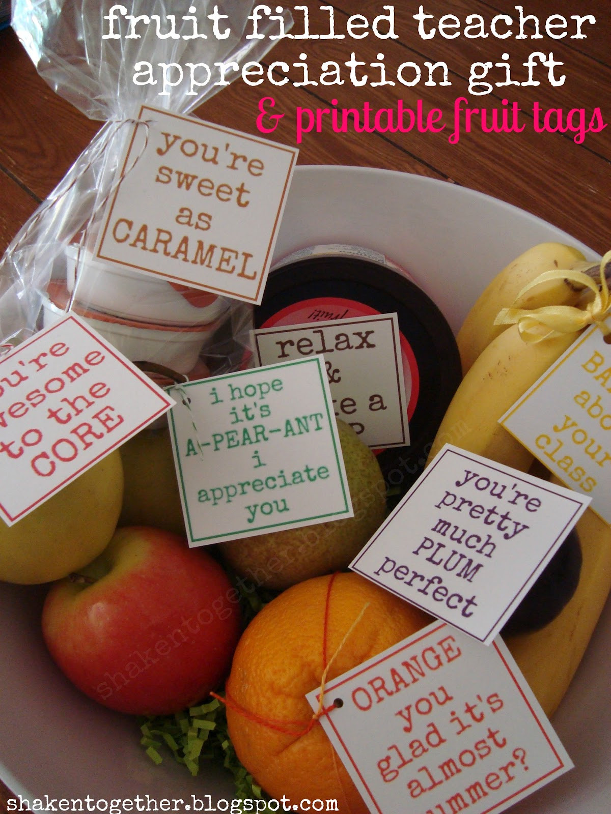 Best ideas about Fruit Gift Ideas
. Save or Pin fruit filled teacher appreciation ts & printable tags Now.