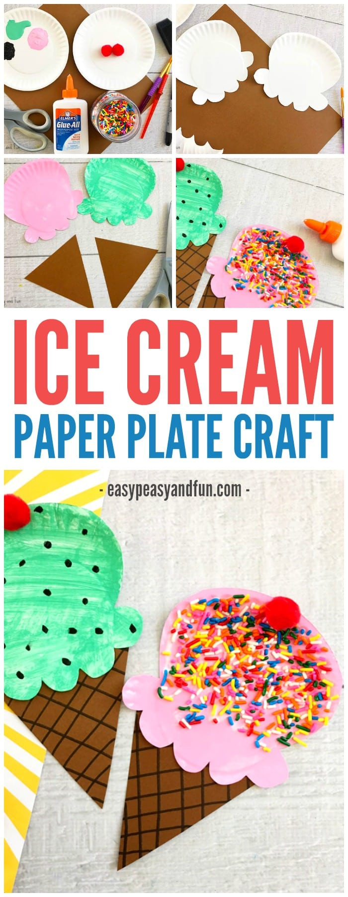 Best ideas about Fun Arts And Crafts
. Save or Pin Paper Plate Ice Cream Craft Summer Craft Idea for Kids Now.