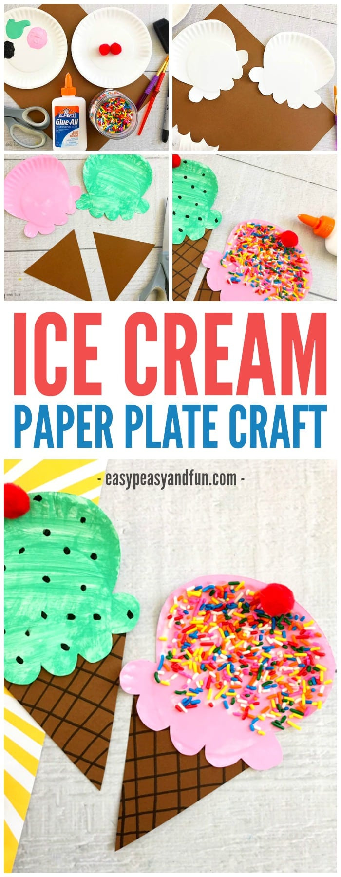 Best ideas about Fun Paper Crafts
. Save or Pin Paper Plate Ice Cream Craft Summer Craft Idea for Kids Now.