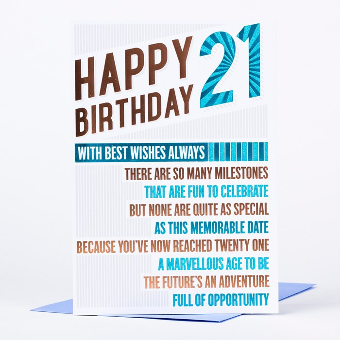 Best ideas about Funny 21st Birthday Cards
. Save or Pin 21st Birthday Card Happy birthday 21 only 89p Now.