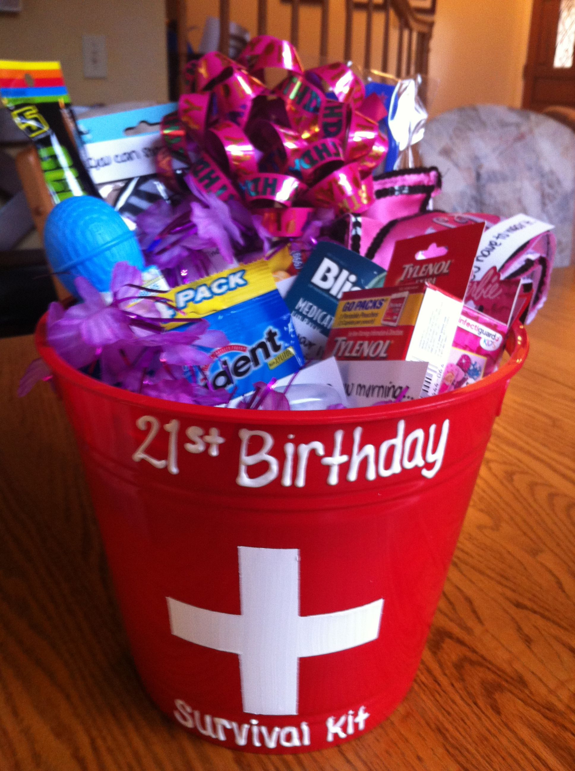 Best ideas about Funny 21st Birthday Gifts
. Save or Pin Gift basket My daughter made this for my daughter her Now.