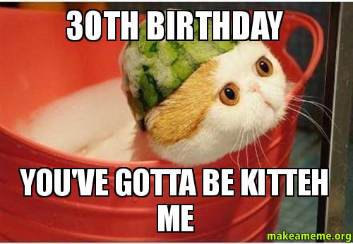 Best ideas about Funny 30th Birthday Memes
. Save or Pin 30th Birthday you ve gotta be kitteh me Now.