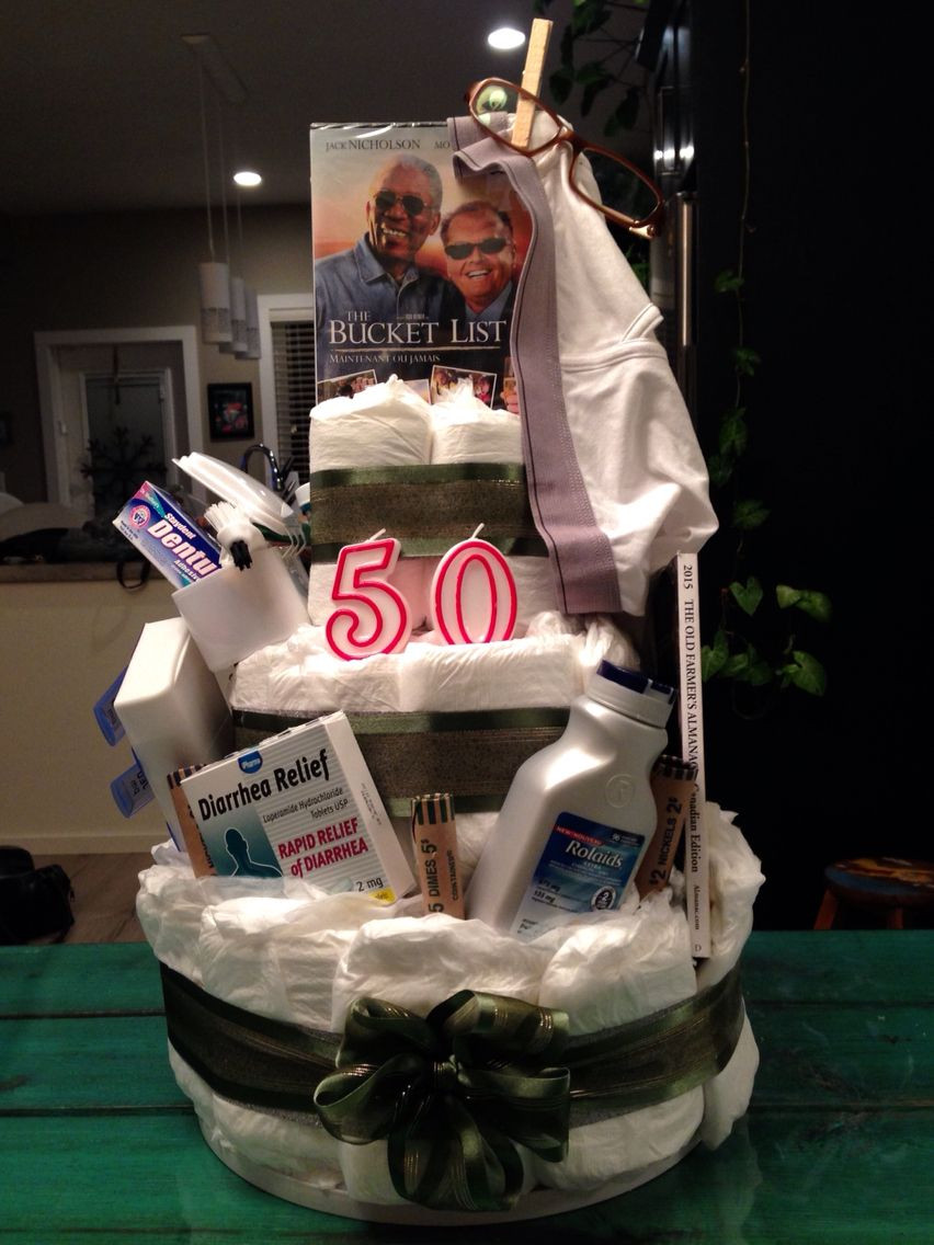 Best ideas about Funny 50th Birthday Gifts
. Save or Pin "Depends" diaper cake for my dads 50th birthday diy Now.