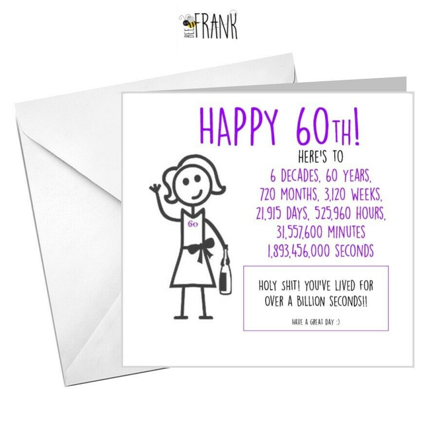 Best ideas about Funny 60th Birthday
. Save or Pin Funny rude alternative sarcastic BIRTHDAY card 60th Now.