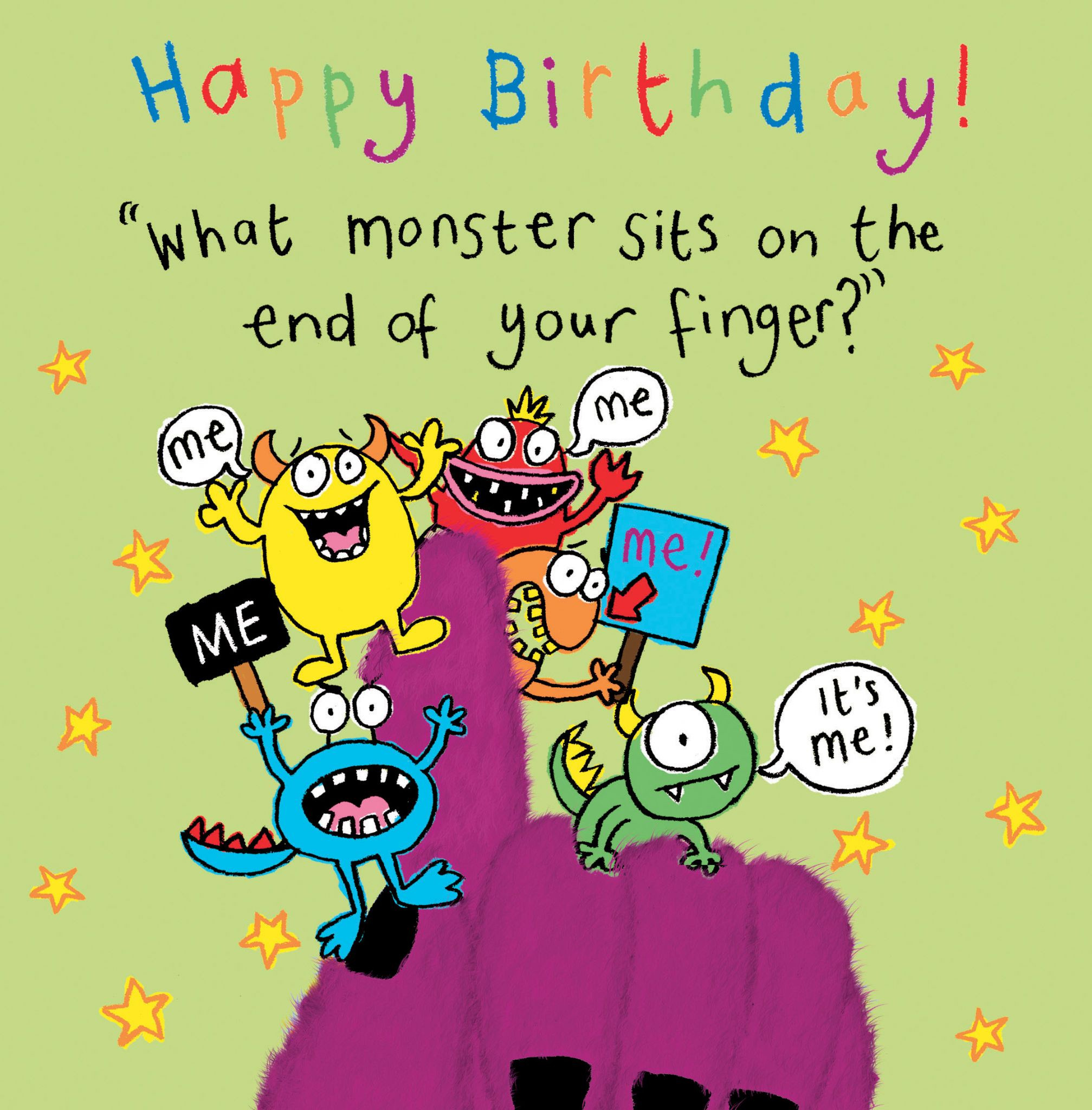 Best ideas about Funny Birthday Cards For Kids
. Save or Pin Monster Funny Joke Birthday Card For Kids TW433 Now.