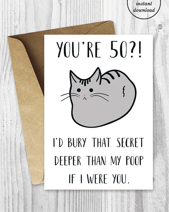 Best ideas about Funny Birthday Cards Ideas
. Save or Pin Funny 50th Birthday Cards Printable Cat 50 Birthday Card Now.