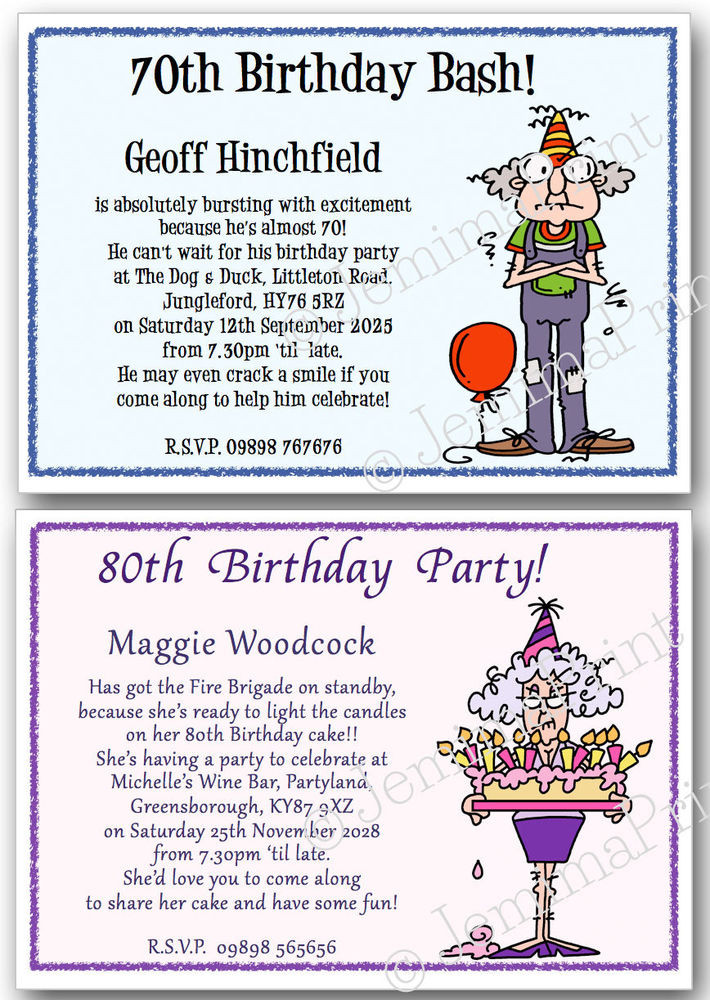 Best ideas about Funny Birthday Invitation Wording
. Save or Pin Personalised 40th 50th 60th 70th 80th 90th funny Birthday Now.