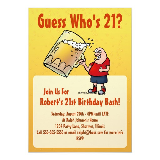 Best ideas about Funny Birthday Invitation Wording
. Save or Pin Funny 21st Birthday Party Invitation With Big Beer Now.