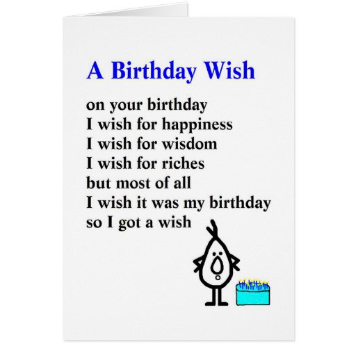 Best ideas about Funny Birthday Poems
. Save or Pin A Birthday Wish a funny birthday poem Card Now.