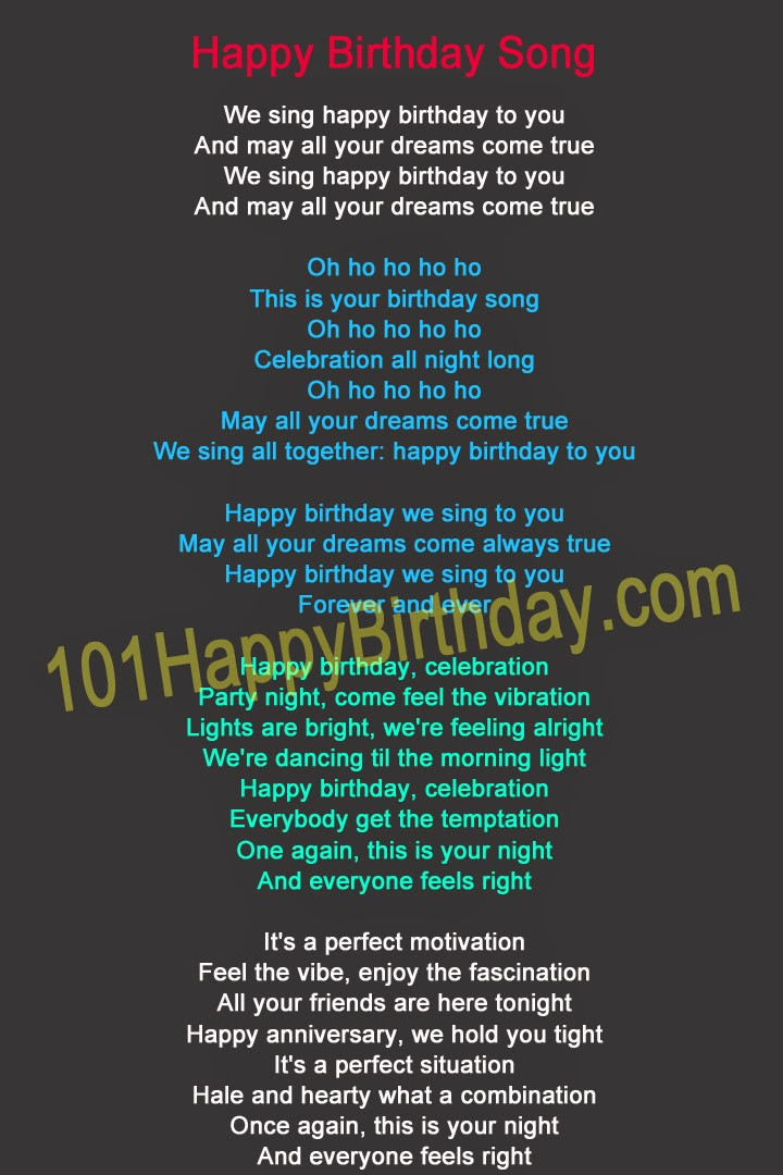 Best ideas about Funny Birthday Song Lyrics
. Save or Pin 101 Happy Birthday — New Post has been published on Now.